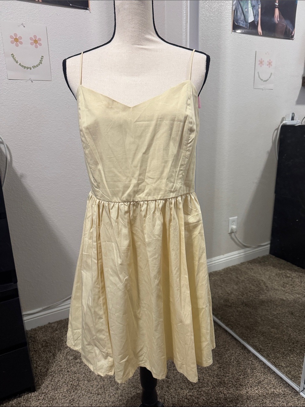 H&M Cream Spaghetti-Strap Maxi Dress